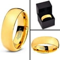 thumbnail image 3 of Charming Jewelers Tungsten Wedding Band Ring 7mm for Men Women Comfort Fit 18K Yellow Gold Plated Plated Domed Polished Lifetime Guarantee, 3 of 5