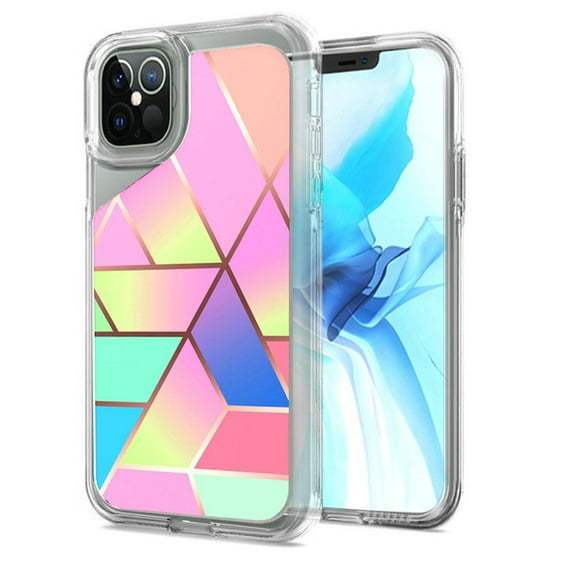 GSA Electroplated Geometric Case for Apple iPhone 13 6.1 - Rainbow