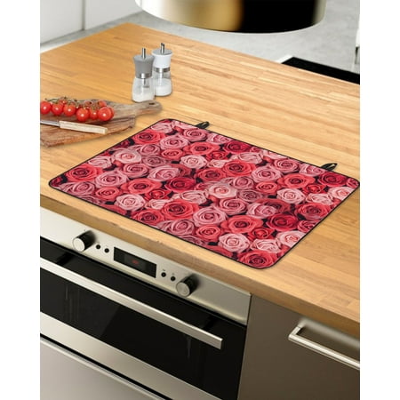 

Pink Red Floral Valentine s Day Stove Top Covers for Electric Stove Heat Insulation Fireproof Glass Cooktop Cover Counter Top Glass Stove Cover for Prevent Scratches 36 x21 Spring Floral Botanical