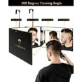 JUSRON 3 Way Mirror for Self Hair Cutting, 360 Trifold Barber Mirrors