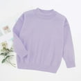 thumbnail image 2 of BOBOGOJP Girls Sweaters for Teen Girls Toddler Girl Cute Knit Crewneck Pullover Purple for Size 5-6 Years, 2 of 3