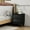 Black, variant on Black MDF Nightstand - Hidden Drawer Pulls Feature - Bedroom Use - Say Goodbye to Clutter