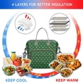 thumbnail image 4 of Green Christmas Snowflake Pattern Womens Lunch Box for Work,Insulated Large Lunch Bag for Tween and Teen,Loncheras Para Mujer,Leakproof Adult Lunch Bag for Work,Beach,Travel,Picnic,Camping, 4 of 7