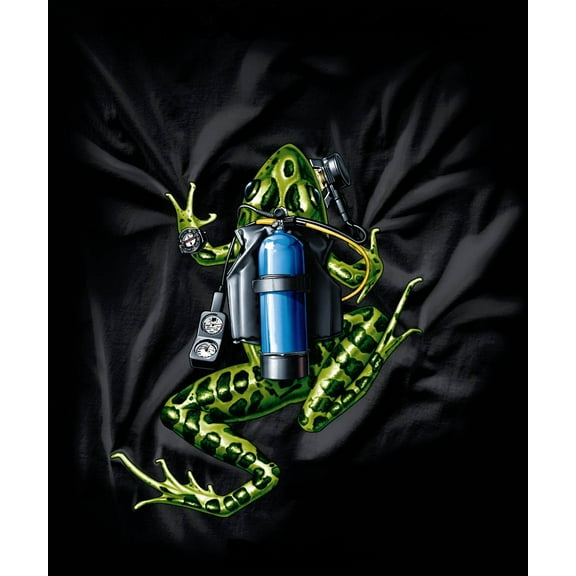 Amphibious Outfitters Diving T-Shirt - Scuba Frog - Black