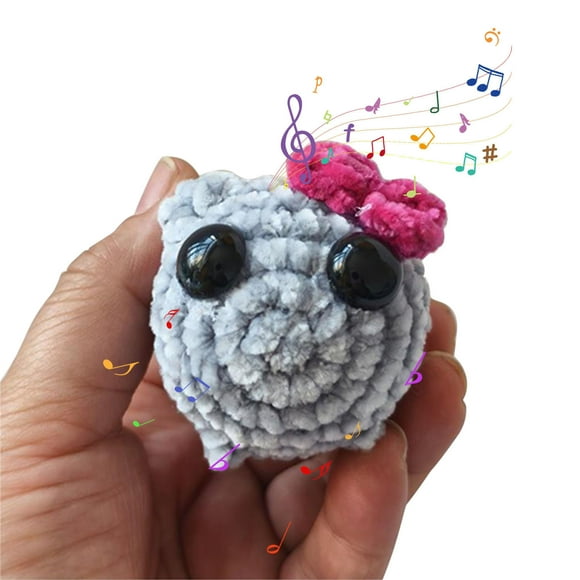 Hamster Hooked Doll with Violin Music Keychain - Knitted Crochet Meme Decor for Bag Backpack, Cute Gift with Playful Mood