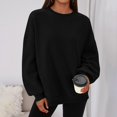 thumbnail image 4 of Oversized Sweatshirts Hoodies Fleece Crewneck Sweaters Womens Casual Tops Comfy Fall Fashion Outfits Winter Clothes 2026 Black M, 4 of 6