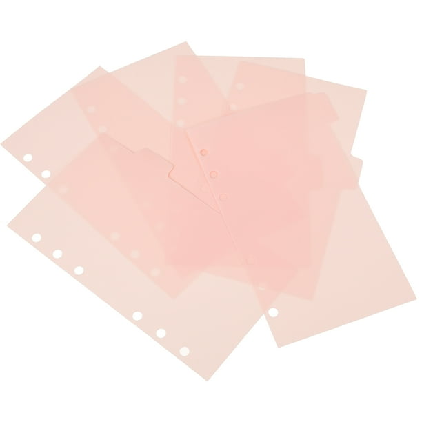 6pcs Binder Dividers with Tabs Office Paper Sheet Protectors 6hole