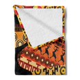 thumbnail image 2 of African Soft Flannel Fleece Throw Blanket, Silhouette of a Indigenous Woman Carrying a Basket on Traditional Patterns, Cozy Plush for Indoor and Outdoor Use, 50" x 70", Multicolor, by Ambesonne, 2 of 5
