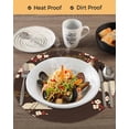 thumbnail image 3 of 15 Inch Round Placemats Set of 4, Japanese Style Non Slip Heat Insulation PP Table Mats, Modern Cranes Cherry Flower Wave Brown Washable Place Mats for Kitchen Dining Party Table Decor, 3 of 7