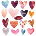thumbnail image 2 of Watercolor Hearts Wall Decal Sticker Set Wallmonkeys Peel and Stick Vinyl Graphic (48 in H x 48 in W) WM502965, 2 of 4