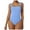 Blue, variant on Women Bodysuits Sexy Ribbed Square Neck Sleeveless Tank Tops