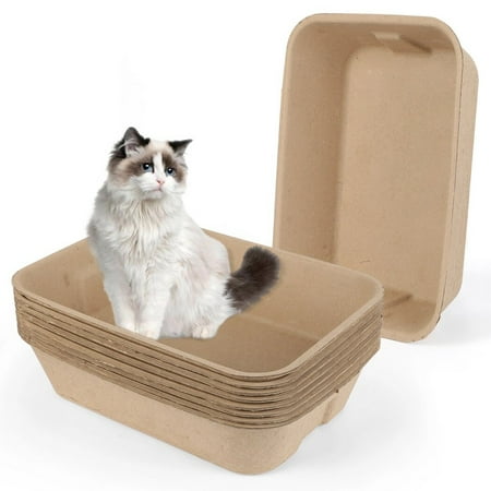 Disposable Litter Boxes for Cats Cat Litter Box Paper Cat Litter Tray Pet Litter Pan for Cats Rabbits 16.1 11.8 3.9 Inch 8 Pcs Walmart