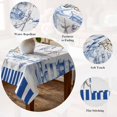 thumbnail image 5 of Navy Blue Coastal Table Cloth Waterproof Tablecloths, Summer Nautical Lighthouse Starfish Tablecloth Dining Table Cover for Kitchen Party Tabletop Outdoor, Rectangle Tablecloth 60x102 Inch, 5 of 9