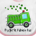 thumbnail image 4 of Inktastic My 1st St. Patrick's Day Green Fire Truck with Clovers Boys or Girls Baby Bib, 4 of 4