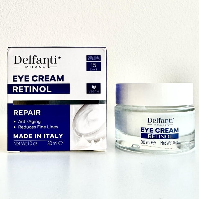 Delfanti-Milano CREMA PARA OJOS REPARADORA DE RETINOL Antienvejecimiento Reduce las líneas finas Resultado rápido Vegano Hecho en Italia