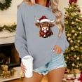 thumbnail image 1 of Ounisa Womens Valentines Sweatshirt Ox Graphic Print Pullover Casual Long Sleeve Valentine's Blouse Top, 1 of 6