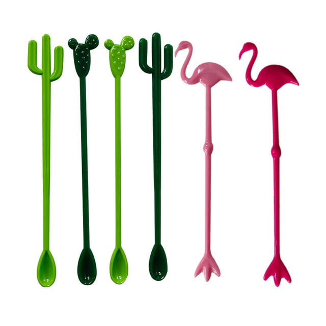 Pink Flamingo Cocktail Drink Swizzle Sticks Stirrers 6" 
