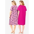 thumbnail image 2 of Dreams & Co. Plus Size 2-Pack Short-Sleeve Sleepshirt, 2 of 5