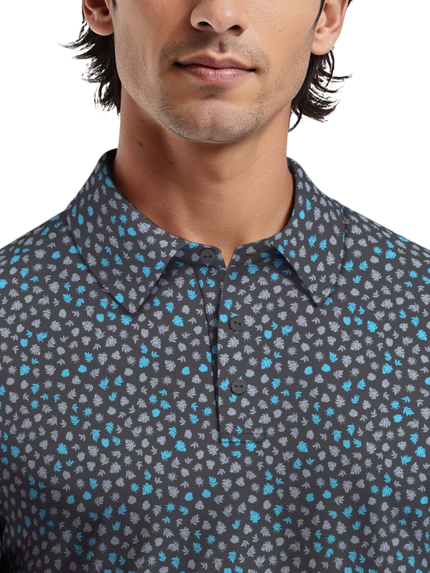 Ben Hogan Men's & Big Men's Performance Micro Fall Leaf Short Sleeve Golf Polo Shirt, Sizes S-5XL