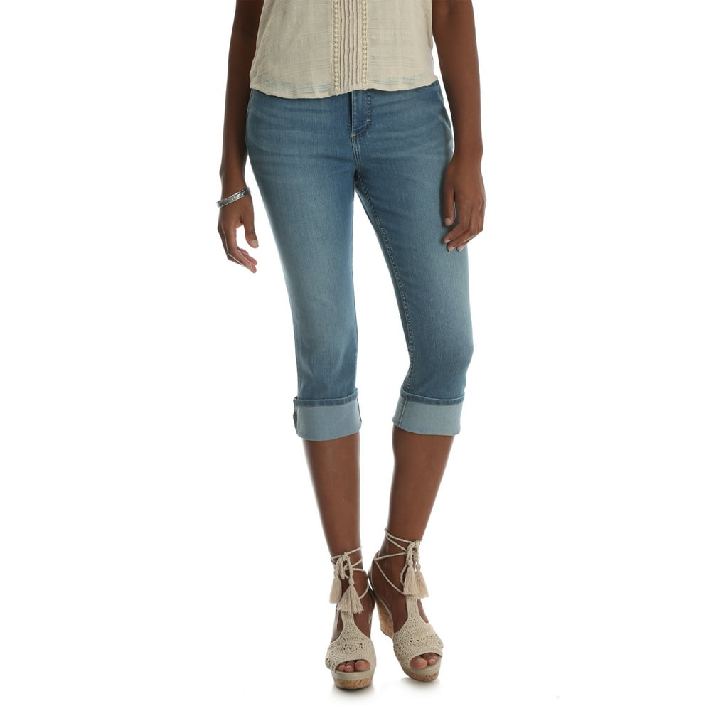 Lee Riders Women's denim cuffed curvy capri