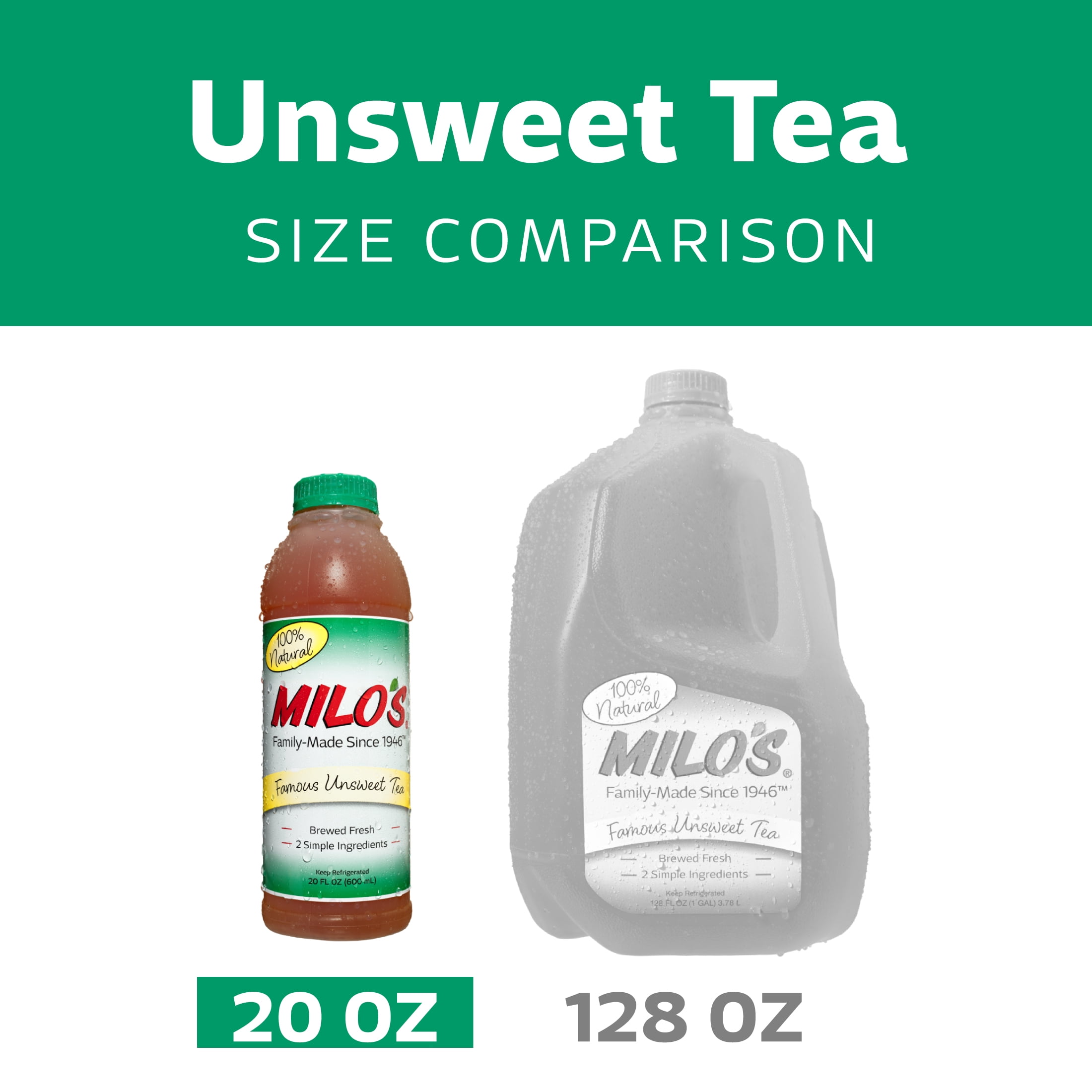 Milo’s Famous Unsweet Tea, 100% Natural, 20 Fl. Oz. Bottle