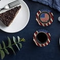 thumbnail image 6 of FMSHPON Independence Day Theme American Flag Set of 6 Round Coaster for Drinks, Absorbent Ceramic Stone Coasters Cup Mat with Cork Base for Home Kitchen Room Coffee Table Bar Decor, 6 of 6