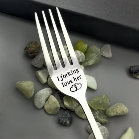 

Kitchen Decor and Supplies Valentine Gift Tableware Engraved Fork Present for Husband Madam Family and Friends Tableware Printing Stainless Steel Fork