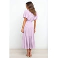 thumbnail image 5 of Women's Tied Back Tiered Short Sleeve Midi Dress with 65% Polyester and 35% Cotton for Everyday Wear Layered Silhouette, 5 of 8