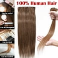 thumbnail image 5 of MY-LADY 8Pcs 18Clips Clip in Hair Extensions Human Hair for Women Double Weft Brazilian Remy Straight Human Hair Clip in Hairpiece 16inch #30 Light Auburn, 5 of 8