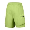 thumbnail image 4 of Men's Woven Cargo Shorts, Elastic Drawstring Waist Shorts with Side Cargo Large Pockets and Casual Fit Outdoor Hiking Everyday Wear Green XL, 4 of 9