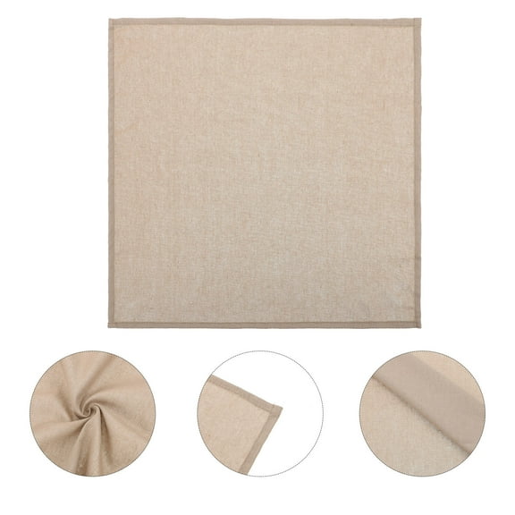 WASHWEPE 1Set Khaki Linen Polyester Napkin For Dining And Table Decoration 40x40cm In