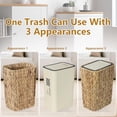 thumbnail image 3 of Boho Trash Can with Lid for Bathroom,2.6 Gallon Small Rattan Garbage Can with Press Top Lid,Woven Wastebasket and Hamper 2 in 1 Wicker Trash Basket for Bathroom,Kitchen,Living Room,Bedroom, 3 of 8