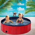 thumbnail image 4 of Patiojoy 63" Red Indoor Outdoor Portable Leakproof Foldable Dog Pet Pool Kiddie Bathing Tub, 4 of 10