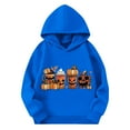 thumbnail image 2 of bbymog Halloween Teen Girl Hoodies Boys' Fashion Pumpkin Graphic Hoodie Sweatshirt Long Sleeve Sweatshirts for Girls Blue D 4 Years, 2 of 7