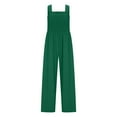 thumbnail image 4 of BLVB Women's Plus Size Jumpsuits Casual Loose Overalls One-Piece Sleeveless Smocked Wide Leg Long Pant Rompers, 4 of 6