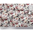 thumbnail image 2 of Soimoi White Viscose Chiffon Fabric Geometric Shapes & Baccara Rose Floral Print Print Fabric By the Yard 42 Inch Wide, 2 of 3