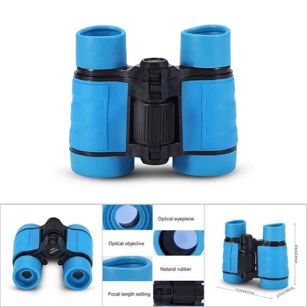 Prismlicos para Niones Conumo de 4x, Estuche de Goma, Ergonímico, Lentes recubiertas, Prismés Coptos compactos para observación de Aves, Actividades al Aire Libre