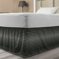 thumbnail image 1 of Crazy Art Bed Skirt, Hexagons Forming Flower Geometric and Vintage Halftone Layout, Elastic Bedskirt Dust Ruffle Wrap Around for Bedding Decor, 4 Sizes, Charcoal Grey and White, by Ambesonne, 1 of 2