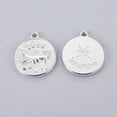 thumbnail image 2 of 20pcs Tibetan style Pendants Lead Free & Cadmium Free Flat Round with Mixed Constellation/Zodiac Sign Platinum 20x17x2mm Hole: 2mm, 2 of 2