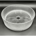 thumbnail image 4 of Cowrie 14" Round Decorative Vessel Clear Glass Sinks With 36" White Base, 4 of 7