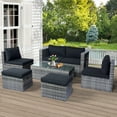 thumbnail image 7 of Tappio 7-Piece Rattan Patio Furniture Set, Storable Patio Conversation Set Outdoor Sectional Furniture Set for Patio, Garden, Backyard, Grey/Black, 7 of 7