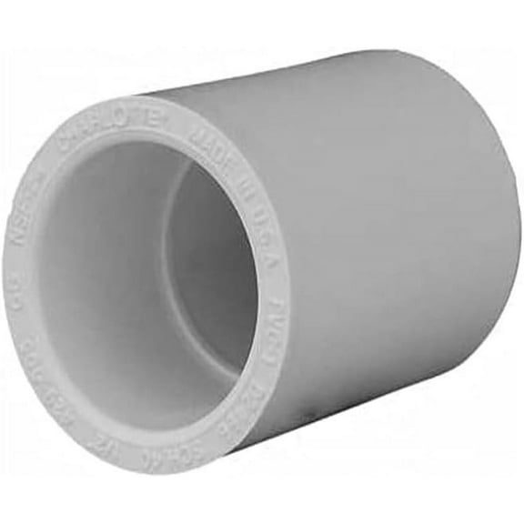 Charlotte Pipe PVC 02100 1000HA Schedule 40 PVC Pressure Pipe Fitting, Coupling, White, 1-In. - Quantity 50