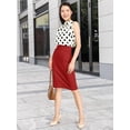 thumbnail image 3 of Freejoy Womens Pencil Skirts Stretch Office Work Skirt Knee Length High Waist Midi Ponte Bodycon for Business Casual, 3 of 6