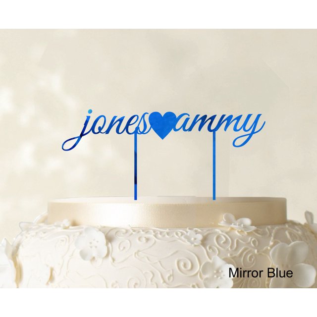Custom Name Glitter Cake Topper Personalized Wedding Cake Toppers Color Option Available 5-7 Inches Wide