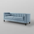 thumbnail image 6 of Inspired Home Rin Velvet Sofa Button Tufted Square Arms Tapered Legs Modern, Slate Blue, 6 of 9