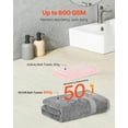 thumbnail image 3 of VEVOR 6-Piece Towel Set, 600 GSM 100% Cotton Towels for Bathroom, 2 Bath Towels, 2 Hand Towels and 2 Washcloths, Highly Absorbent & Quick Drying Bathroom Towels for Bathroom, Gym, Hotel, and Spa, 3 of 9