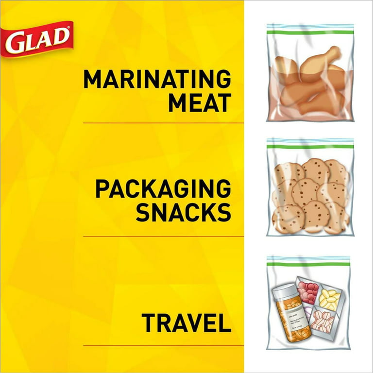 Glad Zipper Gallon Food Storage and Freezer Plastic Bags, 36 ct - Foods Co.