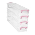 thumbnail image 3 of predolo 4-Piece Storage Box Set: Transparent Design, Stackable, Lockable, Multi-purpose, Pink, 3 of 8