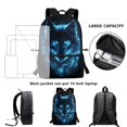 thumbnail image 4 of Jeiento Wolf School Bags for Boys 7-10 10-12 Kids Backpack Set with Lunch Box Pencil Case Elementary School Back Pack Purse Preschool Kindergarten Bookbag Travel Daypack Blue, 4 of 7
