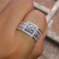 thumbnail image 3 of Mens Alloy Diamond Ring European and American Luxury Design Lightweight Band Elegant Jewelry Ring Gift for Him Size 5 to 12 and 8g Weight, 3 of 5